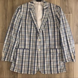 HAPSEL Plaid 100% Cotton Sport Blazer Size 42R